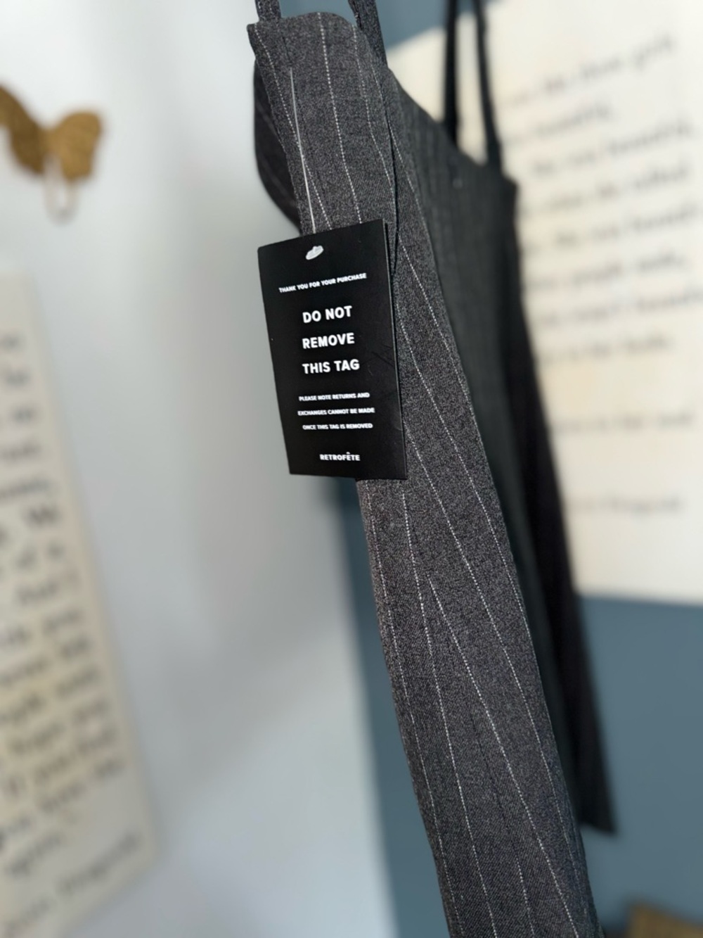 Retrofete Black Pinstripe Cutout Mini Dress updated with pictures - Picture 14 of 15